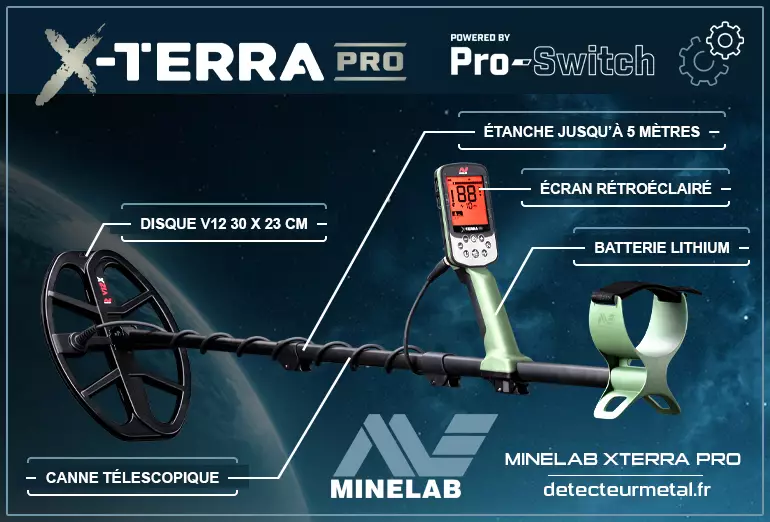 Profondeur de détection du Minelab XTerra Pro : 80 cm pour une grosse masse métallique